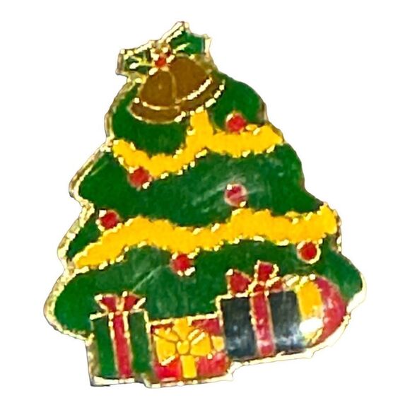 Vintage Button Covers 80s Cloisonne Christmas Button Covers - Set of 5 - Picture 3 of 12